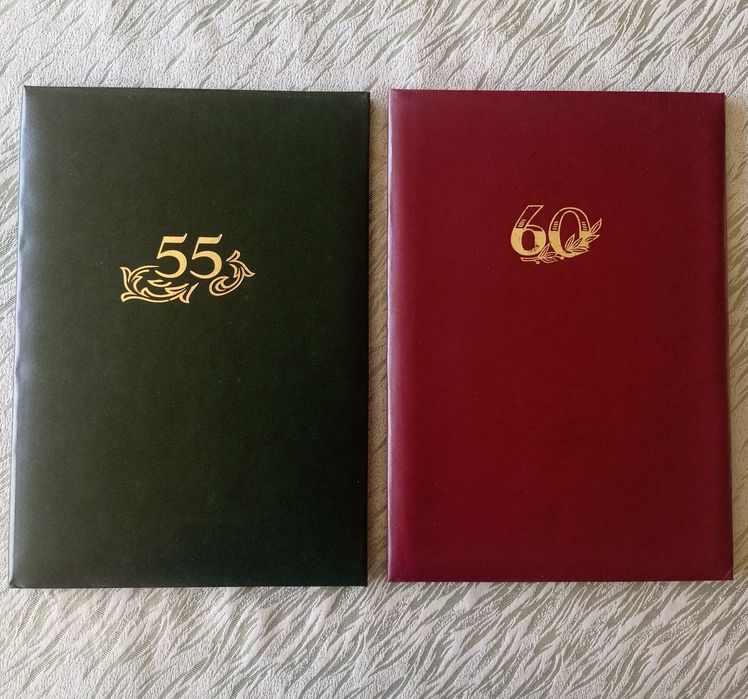 Ювілейні вітальні папки, папки для креслення, для документів, файли А4