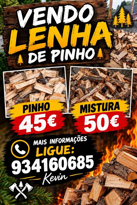 Vendo lenha pinho 45€ mistura 50€ faça já a sua encomenda pra o seu inverno 
Vendo lenha de pinho 45€
Mistura 50€
Mais informações ligue: 934160685