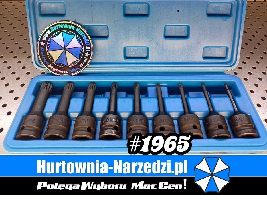 Zestaw Nasadek Udarowych SPLINE 1/2" M4-M16 – 9 Elementów