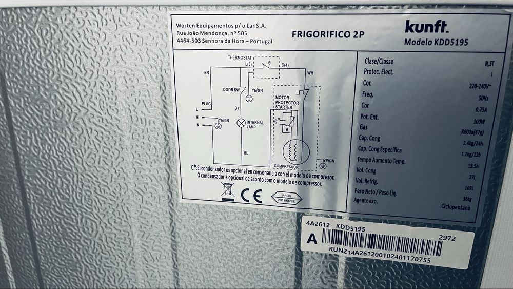 Frigorífico KUNFT 38L