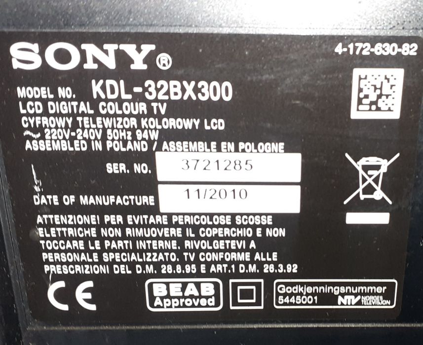 SONY bavia  KDL - 32BX300