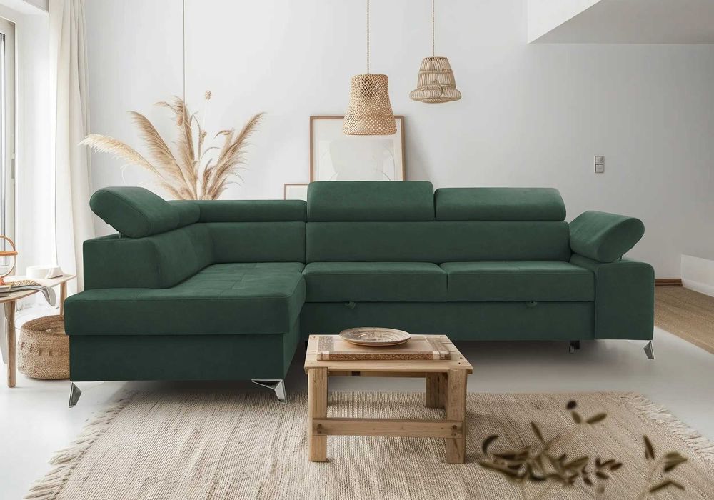 Nowoczesny narożnik Madryt ruchome zagłówki -5 kolorów