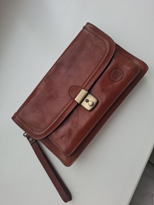 Вінтажна шкіряна барсетка / сумка чол Італія