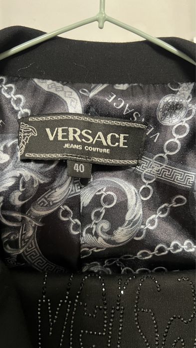 Garnitur Versace meduza 40 czarny cyrkonie kamienie