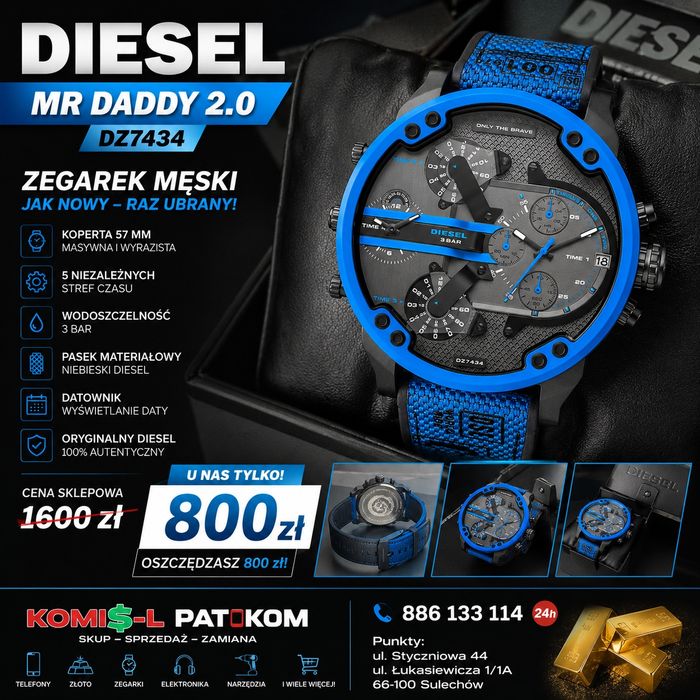 Zegarek męski Diesel MR DADDY 2.0 DZ7434..NowY.. PAT-KOM