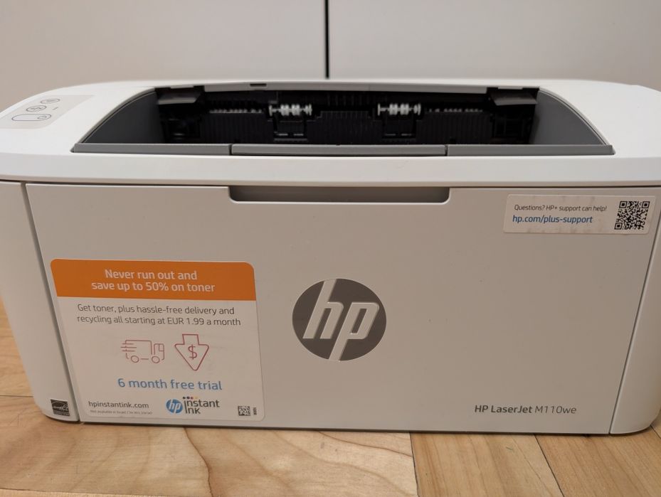 Mała drukarka HP LaserJet m110we jak nowa, nowy oryginalny toner HP
