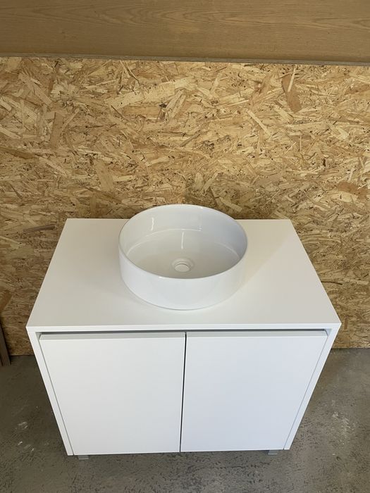Movel de casa de banho | Lacado branco com lavatorio incluido (movel novo)