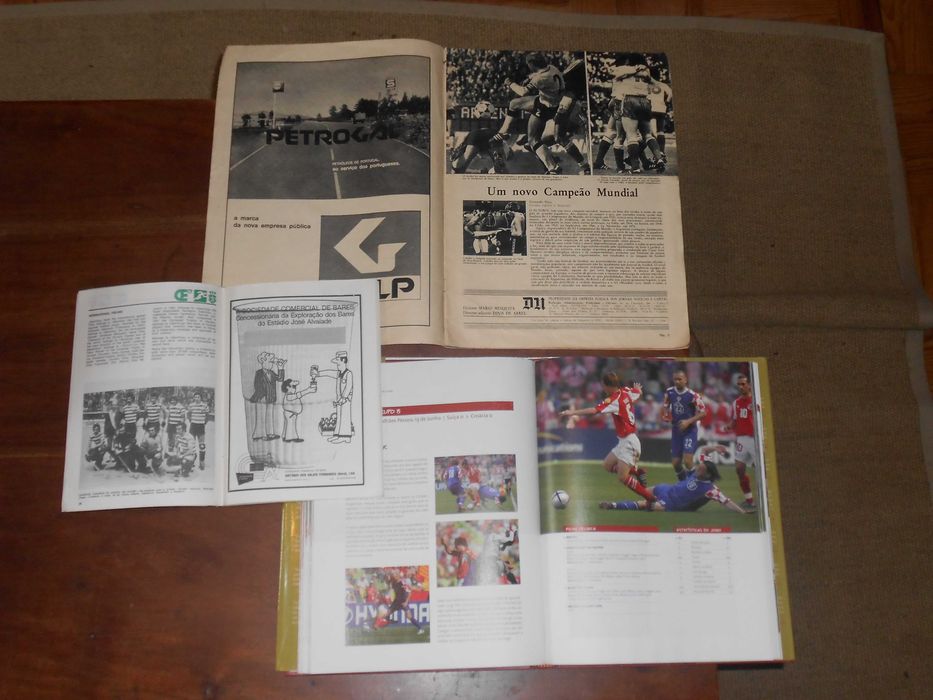 Livros fasciculos antigos futebol e atletismo Euro 2004 Argentina 1978