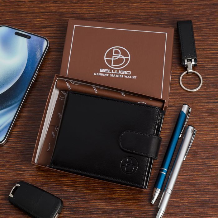 Portfel męski skórzany ARTURO 032 czarny prezent okazję imieniny nowy