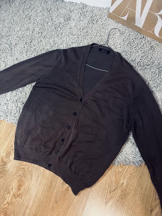 Sweter meski zara kardigan brazowy rozm L zara