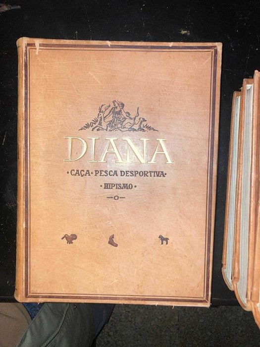 Diana: Revista de Caça, Hipismo e Pesca, volumes encadernados em pele.
