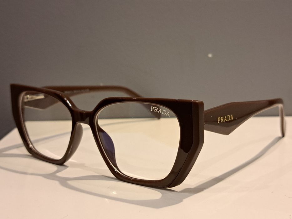 *PRADA czekoladowe brązowe zerówki oprawki nowe