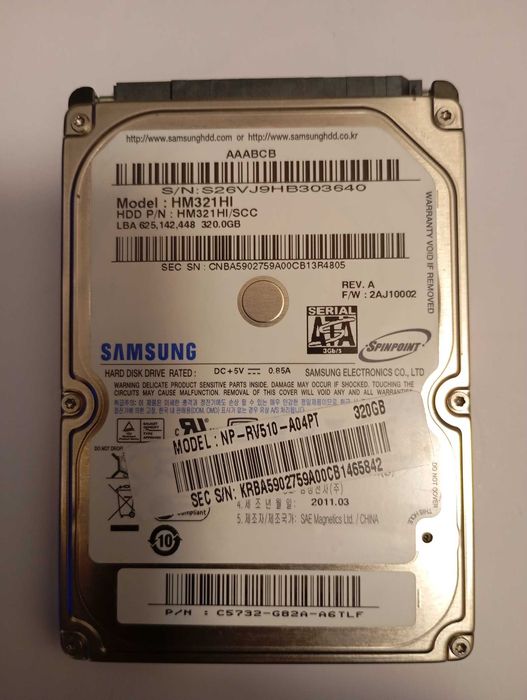 Disco rígido para portátil 320gb hdd Samsung