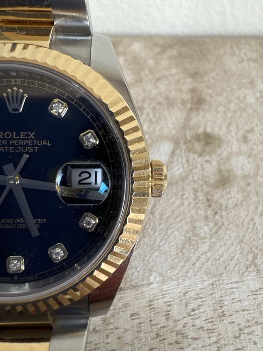Rolex Datejust 41 aço ouro amarelo cravejado de diamantes
