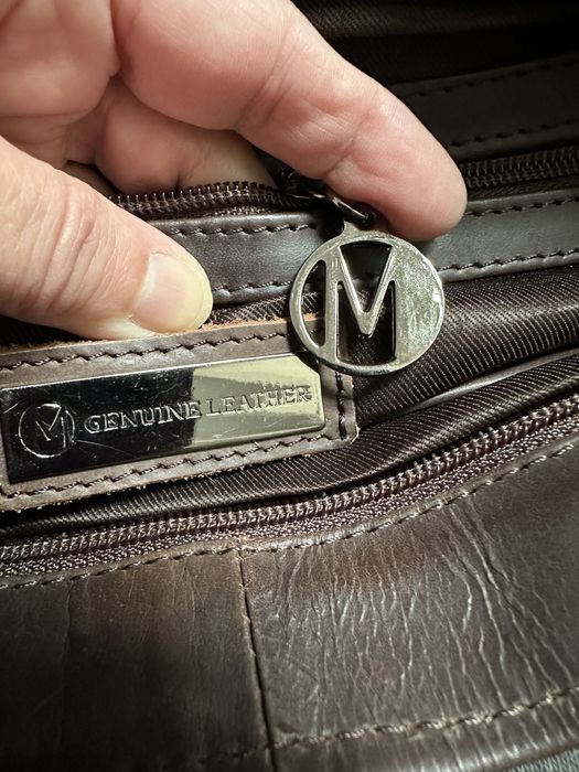 M Genuine leather sliczna torba skorzana z wlosiem