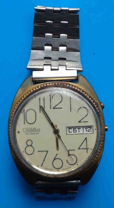 Часы мужские Слава СССР AU1 с календарем 26 камней