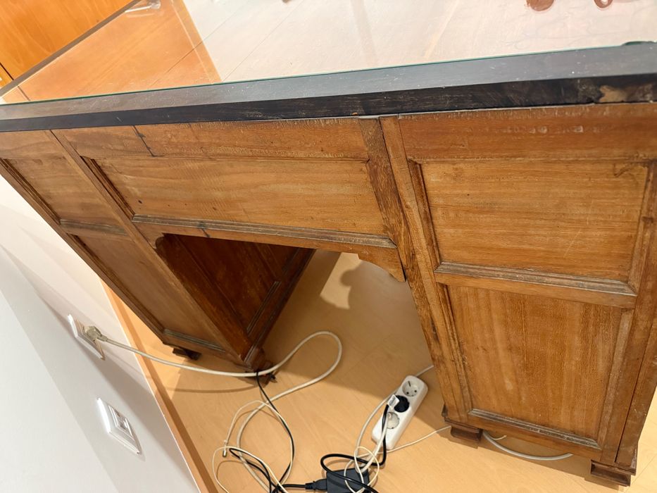 Conjunto secretária antiga + cadeira