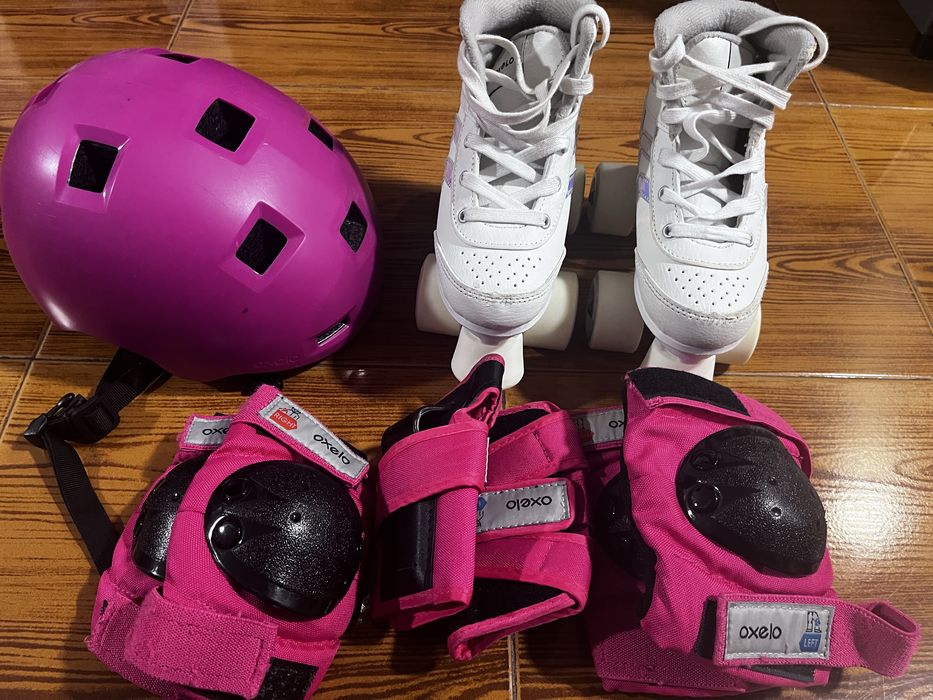 Patins de 4 rodas + proteções