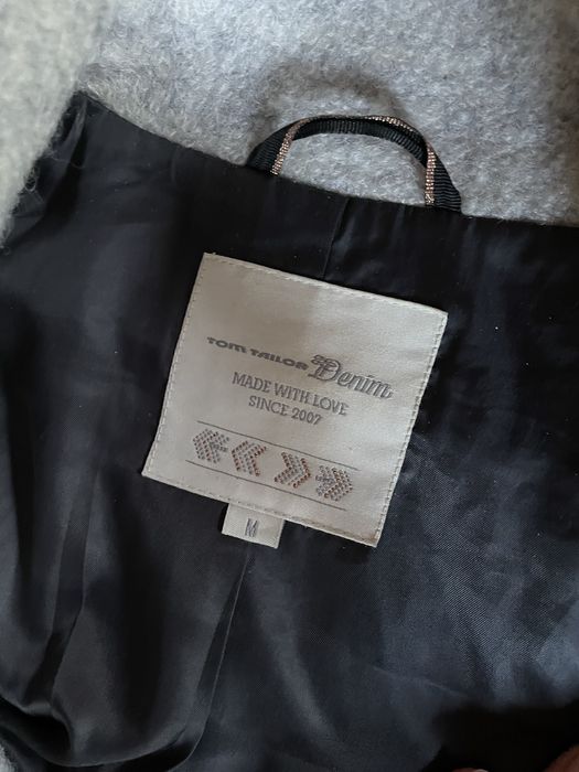 Płaszcz Tom Tailor M szary wiosna jesień wełna