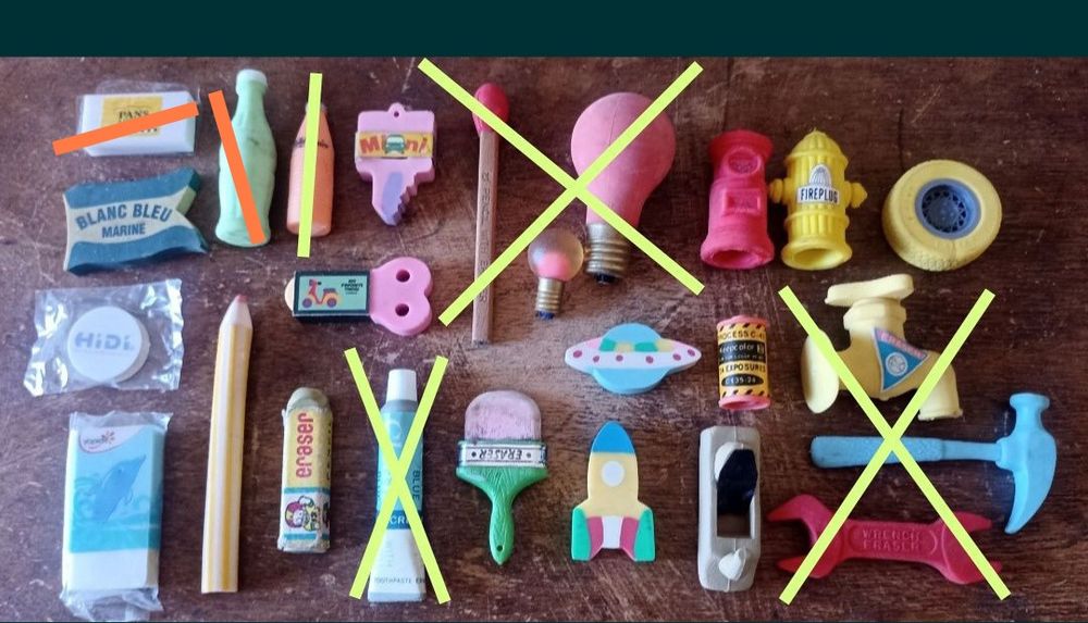 coleção antiga borrachinhas