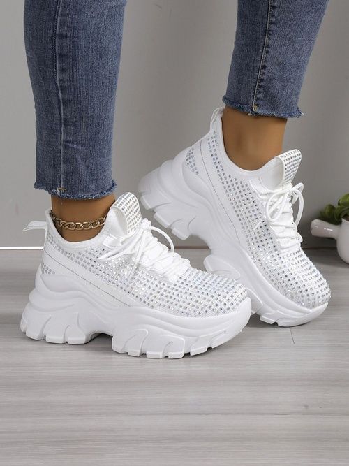 3 KOLORY 36 37 38 sneakersy 39 40 41 na platformie z cyrkoniami sporto