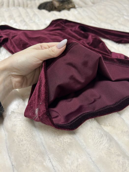 Бордова велюрова кофта жіноча нарядна святкова