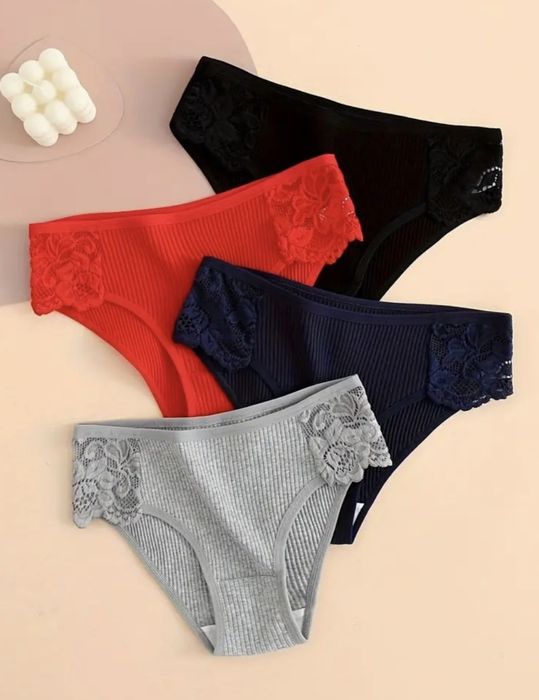 Труси жіночі рубчик мереживо XL       .