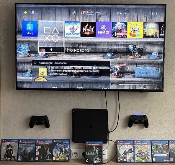 Игр.комплект-PS4(Онов.9.0,ОбменИгр-GTA5/RDR2/NFS/MK/UFC/Fifa25)+2дж+Tv