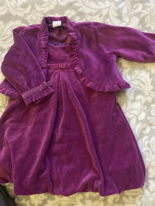 Велюрове плаття дитяче святкове 80 р і туфлі в подарунок 12,5 устілка