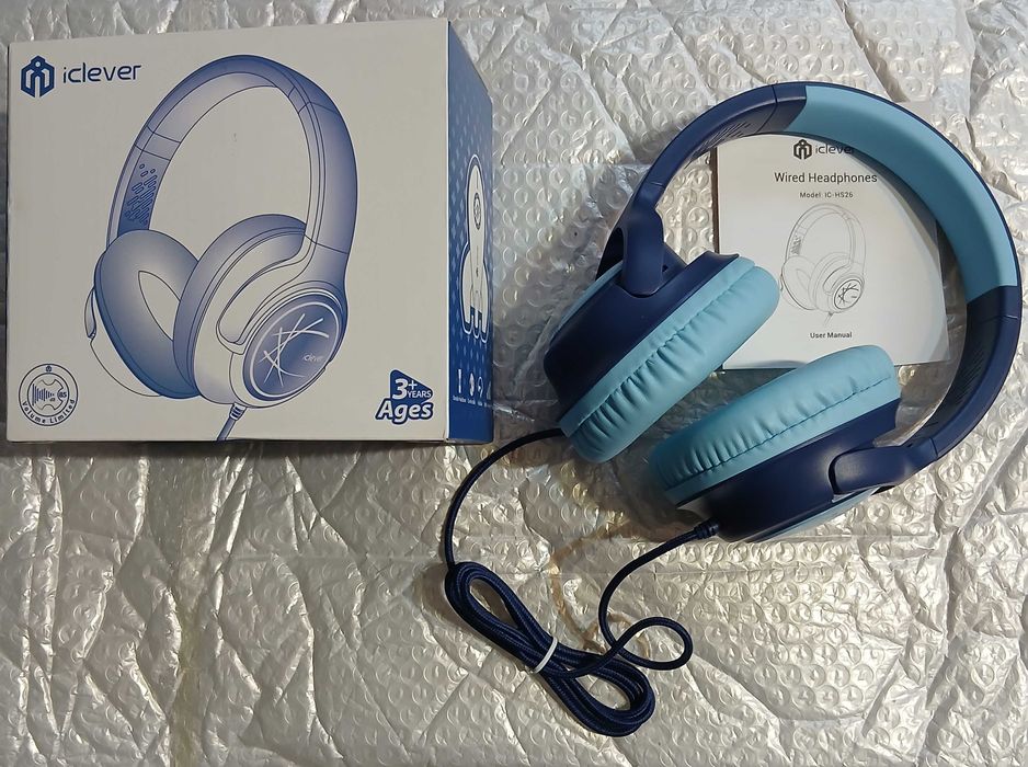 Słuchawki nauszne dla dzieci IClever IC-HS26 niebieskie przewodowe