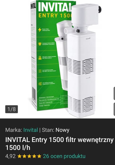 Filtr do akwarium wewnętrzny