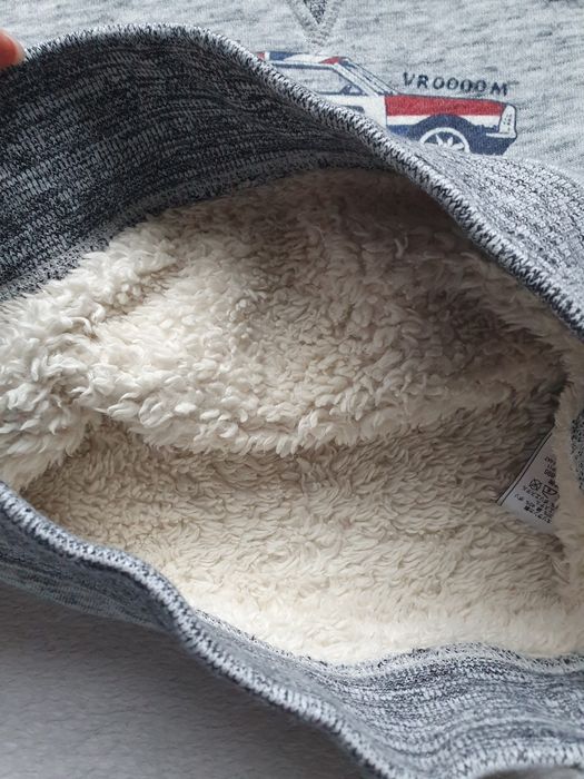 ciepła bluza next 104 na misiu futerku auta samochody bez kaptura
