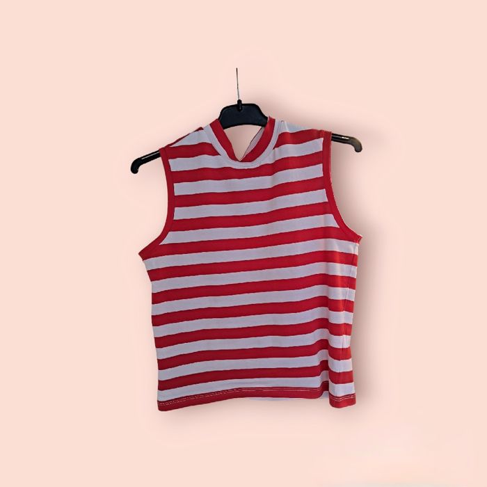 Bluzka w biało - czerwone paski