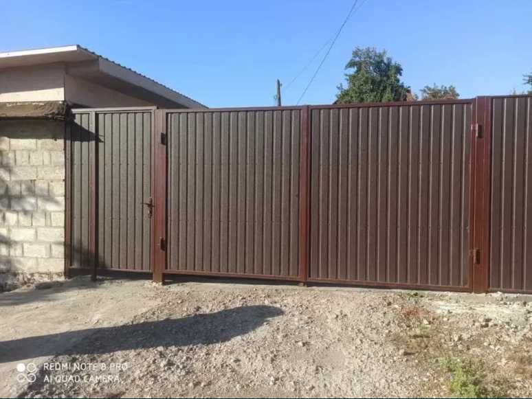 ДЕШЕВО. Ворота и Калитки (распашные, откатные). Забор с профнастила