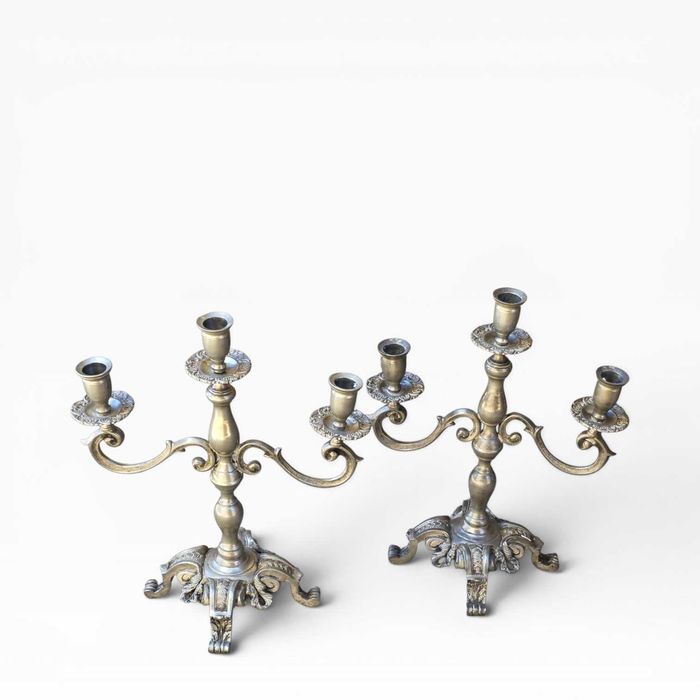 Par Candelabros Alcaide em Estanho Puro — Made in Portugal
