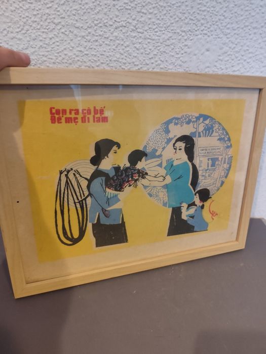 Plakat propaganda Wietnam lata 50-60 vintage retro prl