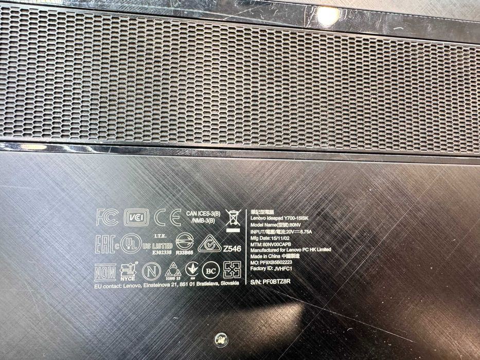 Laptop Lenovo Ideapad Y700-15ISK