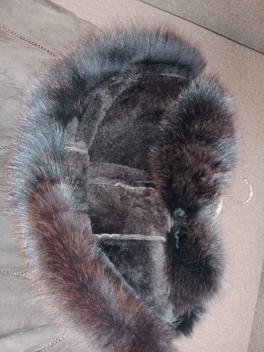 Дубленка темно-коричневая, размер М