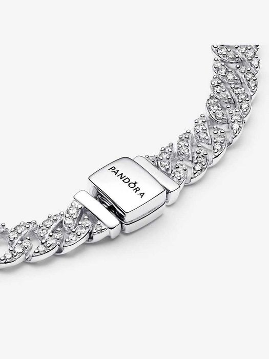 Pandora-Pulseira de Corrente Cubana Pavé