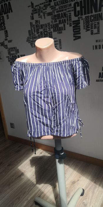 Bluzka hiszpanka w pasy H&M