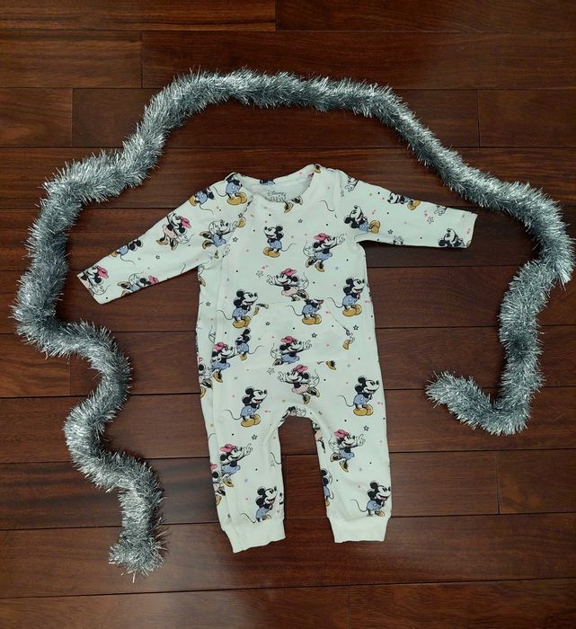 Disney Baby biały rampers w Myszki Mickey i Minnie roz 68