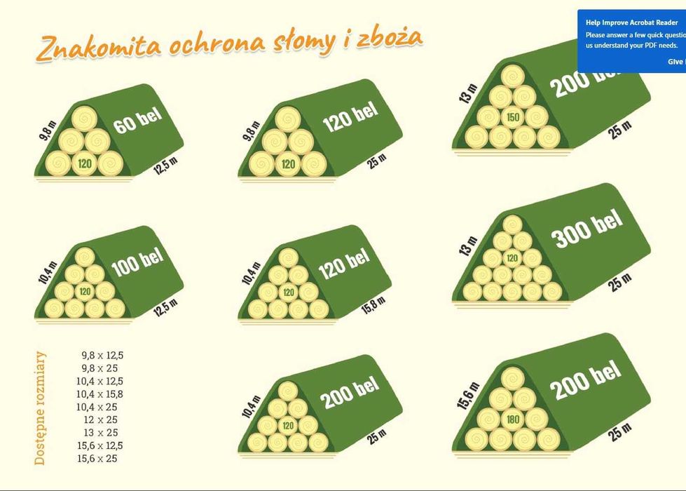 Fliz 9.8 x 25 do słomy Agrowłóknina