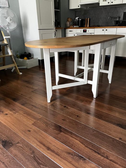 Stół rozkladany IKEA GAMLEBY biale nogi