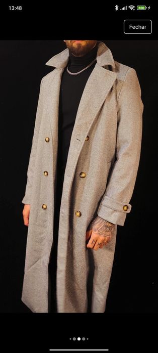 Sobretudo Cinzento N Novo