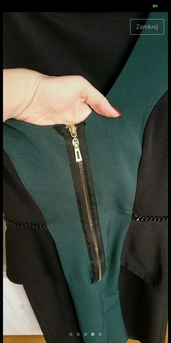 Elegancka sukienka w kolorze zielono-czarnym