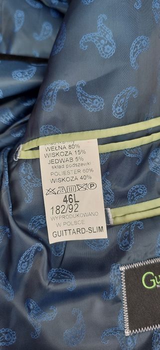 marynarka 80% wełna jedwab guittard new line 46 S 36 czarna elegancka