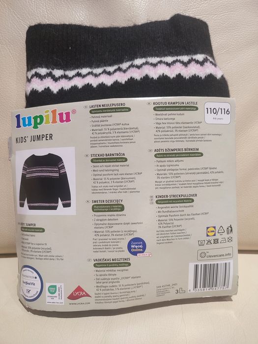 Ciepły sweter r. 110/116