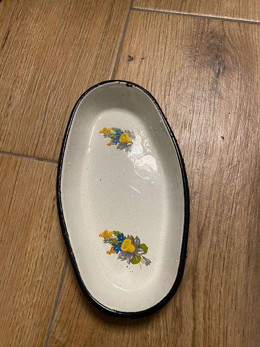 Емальована тарілка для оселедця, для консервації