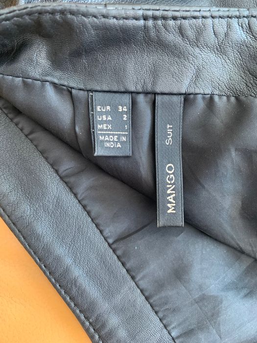Mango spodnica mini ze skory naturalnej XS
