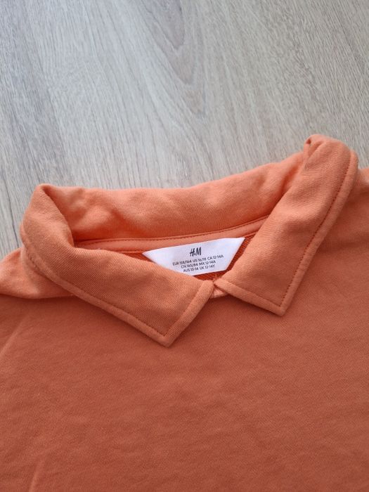 H&M bluzka krótka długi rękaw pomarańczowa rozmiar 158 / 164 cm